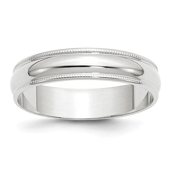 Rings Goldia Solid 14K White Gold 5mm Light Weight Milgrain Half Round MensWomens Wedding Band Ring Size 75 Rings Goldia Solid 14K White Gold 5mm Light Weight Milgrain Half Round MensWomens Wedding Band Ring Size 75
