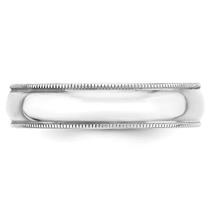 Rings Goldia Solid 14K White Gold 5mm Light Weight Milgrain Half Round MensWomens Wedding Band Ring Size 75 Rings Goldia Solid 14K White Gold 5mm Light Weight Milgrain Half Round MensWomens Wedding Band Ring Size 75