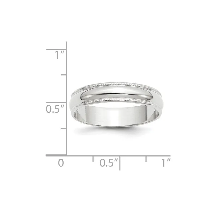 Rings Goldia Solid 14K White Gold 5mm Light Weight Milgrain Half Round MensWomens Wedding Band Ring Size 75 Rings Goldia Solid 14K White Gold 5mm Light Weight Milgrain Half Round MensWomens Wedding Band Ring Size 75