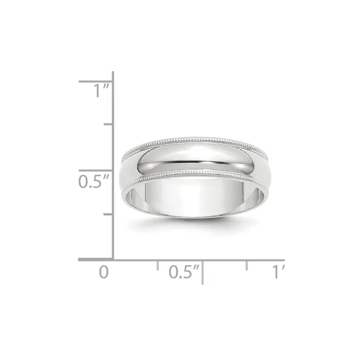 Rings Goldia Solid 14K White Gold 6mm Light Weight Milgrain Half Round MensWomens Wedding Band Ring Size 4 Rings Goldia Solid 14K White Gold 6mm Light Weight Milgrain Half Round MensWomens Wedding Band Ring Size 4