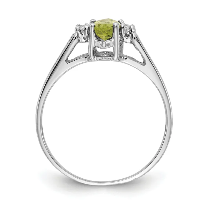 Rings Goldia Solid 14k White Gold 8x4mm Marquise Simulated Peridot AA CZ Ring