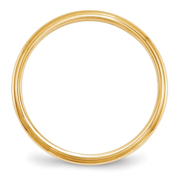 Rings Goldia Solid 14K Yellow Gold 25mm Half Round with Edge MensWomens Wedding Band Ring Size 4 Rings Goldia Solid 14K Yellow Gold 25mm Half Round with Edge MensWomens Wedding Band Ring Size 4