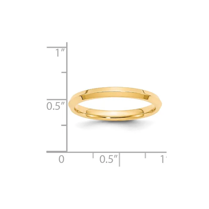 Rings Goldia Solid 14K Yellow Gold 25mm Knife Edge Comfort Fit MensWomens Wedding Band Ring Size 55