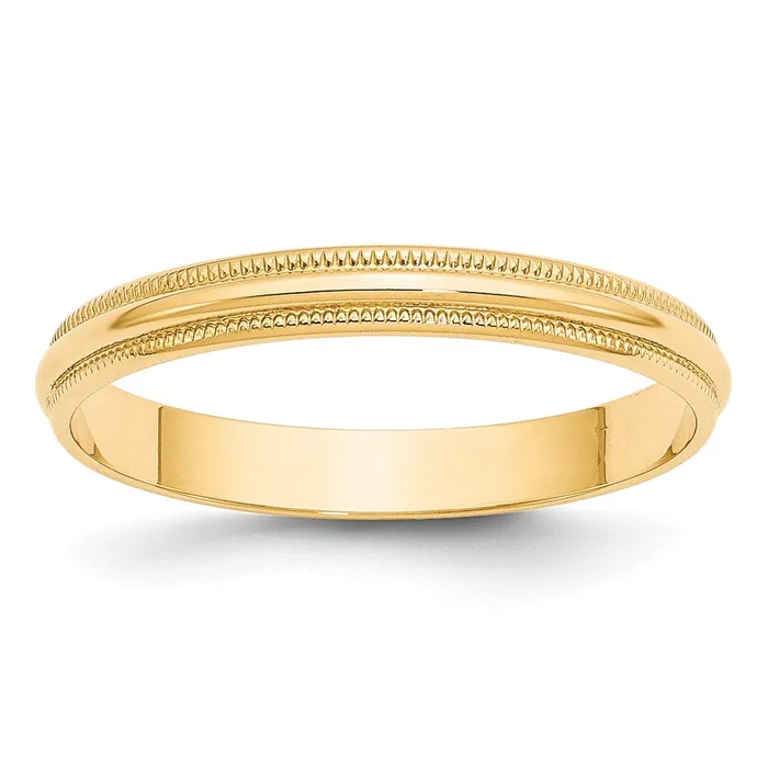 Rings Goldia Solid 14K Yellow Gold 3mm Light Weight Milgrain Half Round MensWomens Wedding Band Ring Size 55 Rings Goldia Solid 14K Yellow Gold 3mm Light Weight Milgrain Half Round MensWomens Wedding Band Ring Size 55