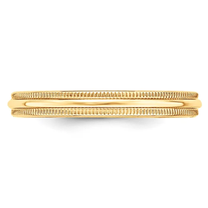 Rings Goldia Solid 14K Yellow Gold 3mm Light Weight Milgrain Half Round MensWomens Wedding Band Ring Size 55 Rings Goldia Solid 14K Yellow Gold 3mm Light Weight Milgrain Half Round MensWomens Wedding Band Ring Size 55