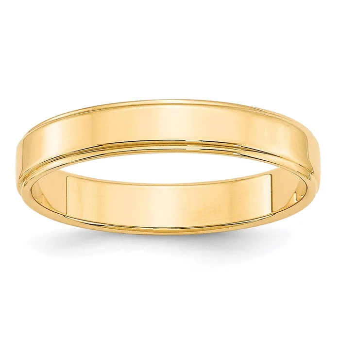 Rings Goldia Solid 14K Yellow Gold 4mm Flat with Step Edge MensWomens Wedding Band Ring Size 10 Rings Goldia Solid 14K Yellow Gold 4mm Flat with Step Edge MensWomens Wedding Band Ring Size 10