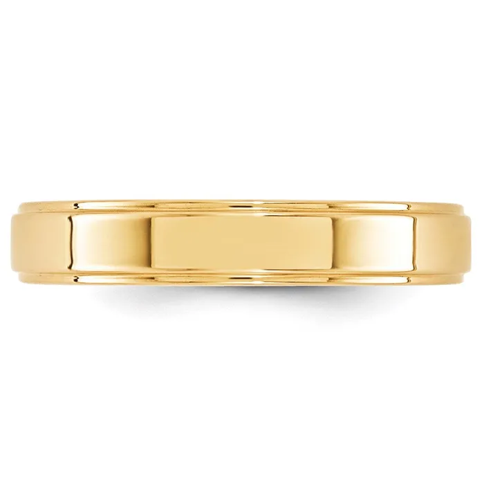 Rings Goldia Solid 14K Yellow Gold 4mm Flat with Step Edge MensWomens Wedding Band Ring Size 10 Rings Goldia Solid 14K Yellow Gold 4mm Flat with Step Edge MensWomens Wedding Band Ring Size 10