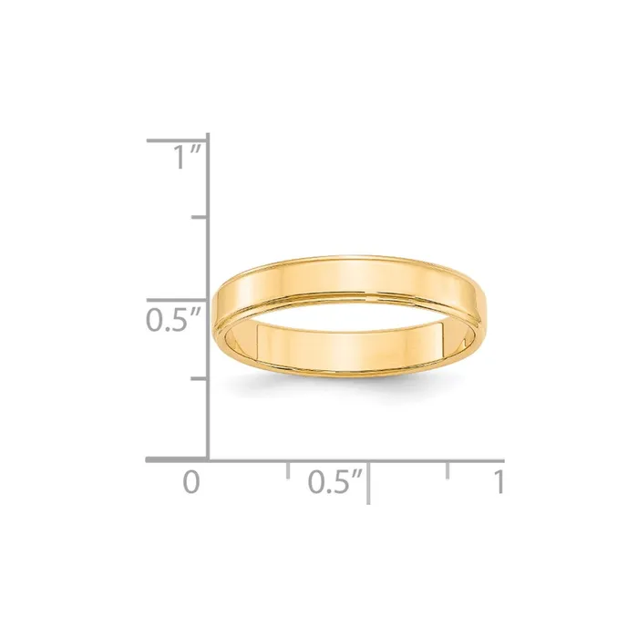 Rings Goldia Solid 14K Yellow Gold 4mm Flat with Step Edge MensWomens Wedding Band Ring Size 10 Rings Goldia Solid 14K Yellow Gold 4mm Flat with Step Edge MensWomens Wedding Band Ring Size 10