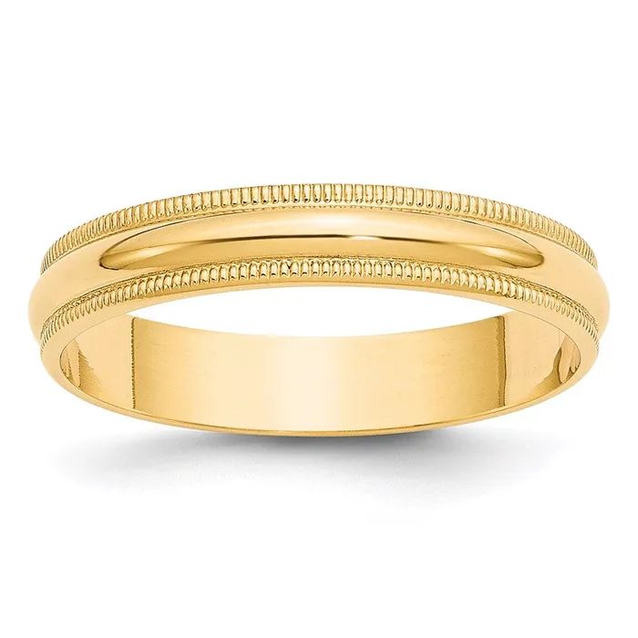 Rings Goldia Solid 14K Yellow Gold 4mm Light Weight Milgrain Half Round MensWomens Wedding Band Ring Size 13 Rings Goldia Solid 14K Yellow Gold 4mm Light Weight Milgrain Half Round MensWomens Wedding Band Ring Size 13