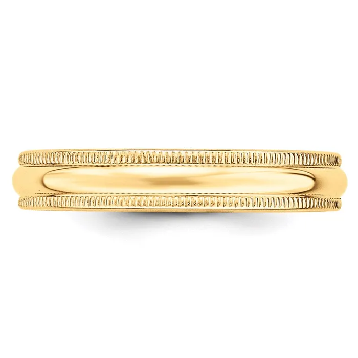 Rings Goldia Solid 14K Yellow Gold 4mm Light Weight Milgrain Half Round MensWomens Wedding Band Ring Size 13 Rings Goldia Solid 14K Yellow Gold 4mm Light Weight Milgrain Half Round MensWomens Wedding Band Ring Size 13