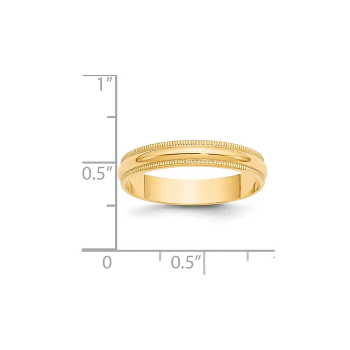 Rings Goldia Solid 14K Yellow Gold 4mm Light Weight Milgrain Half Round MensWomens Wedding Band Ring Size 13 Rings Goldia Solid 14K Yellow Gold 4mm Light Weight Milgrain Half Round MensWomens Wedding Band Ring Size 13