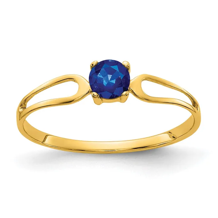 Rings Goldia Solid 14k Yellow Gold 4mm Simulated Sapphire Ring
