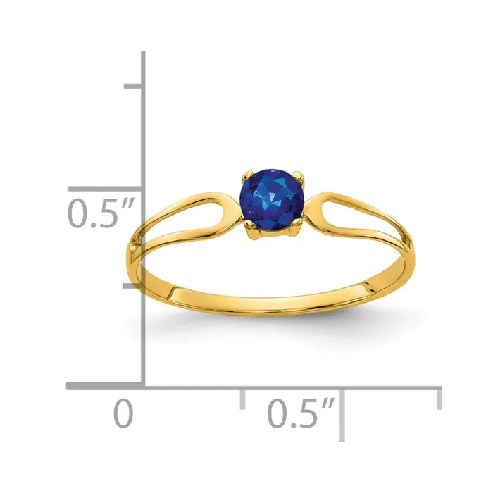 Rings Goldia Solid 14k Yellow Gold 4mm Simulated Sapphire Ring