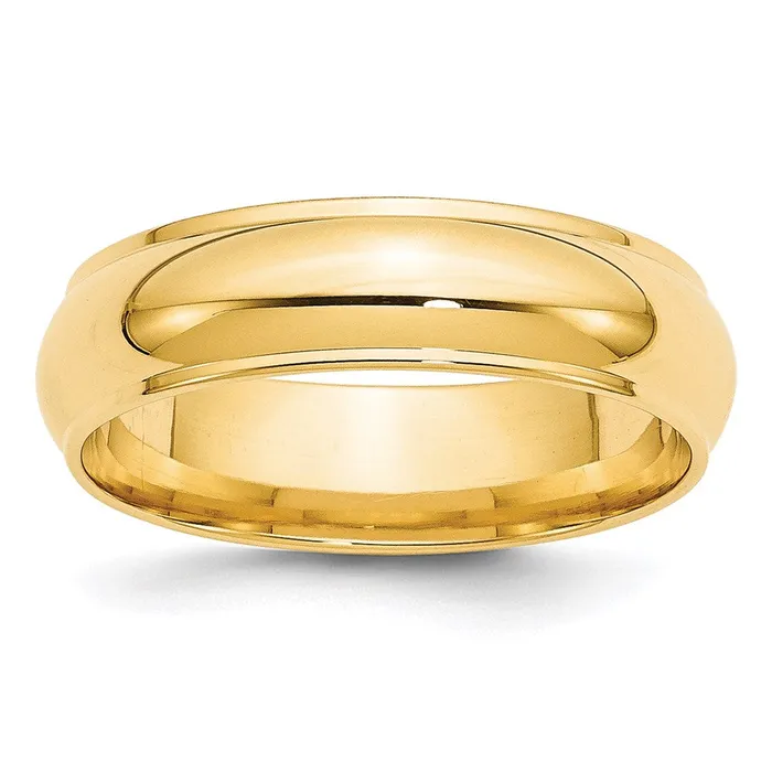 Rings Goldia Solid 14K Yellow Gold 6mm Half Round with Edge MensWomens Wedding Band Ring Size 4 Rings Goldia Solid 14K Yellow Gold 6mm Half Round with Edge MensWomens Wedding Band Ring Size 4