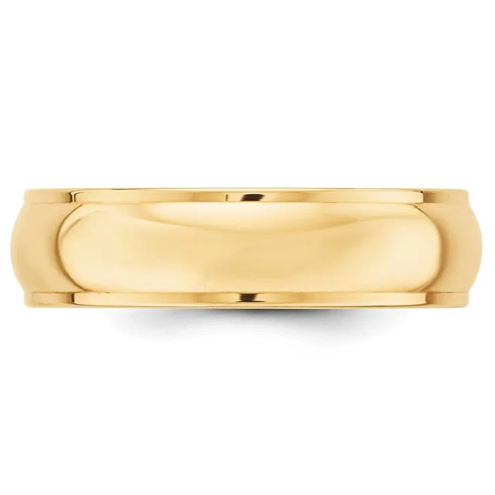 Rings Goldia Solid 14K Yellow Gold 6mm Half Round with Edge MensWomens Wedding Band Ring Size 4 Rings Goldia Solid 14K Yellow Gold 6mm Half Round with Edge MensWomens Wedding Band Ring Size 4