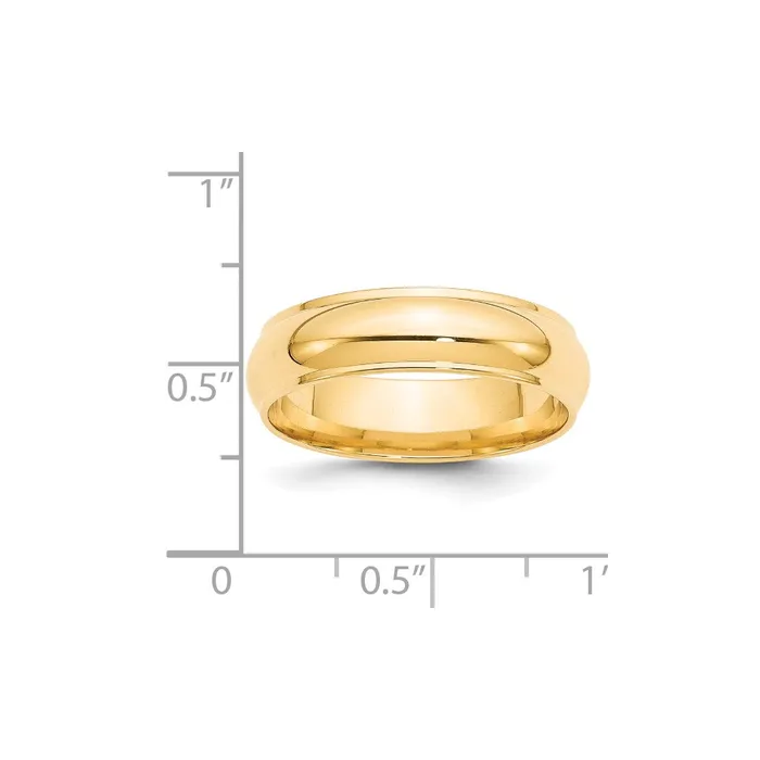 Rings Goldia Solid 14K Yellow Gold 6mm Half Round with Edge MensWomens Wedding Band Ring Size 4 Rings Goldia Solid 14K Yellow Gold 6mm Half Round with Edge MensWomens Wedding Band Ring Size 4