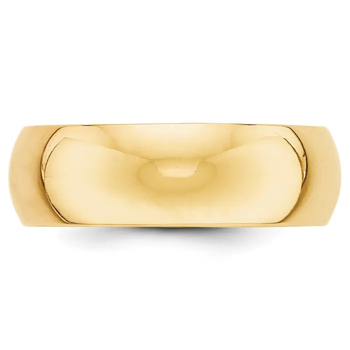 Rings Goldia Solid 14K Yellow Gold 7mm HalfRound Wedding MensWomens Wedding Band Ring Size 65