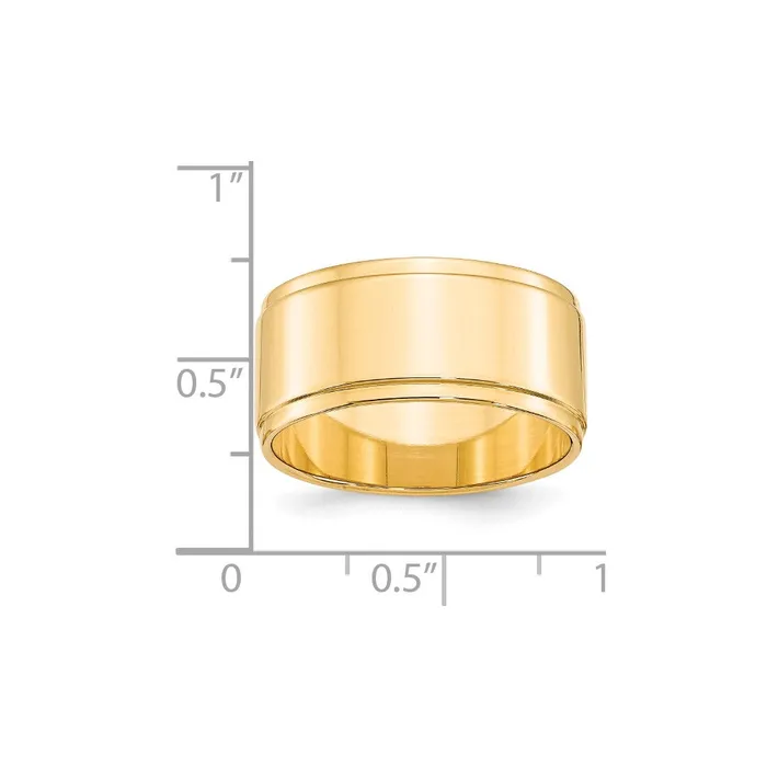 Rings Goldia Solid 18K Yellow Gold 10mm Flat with Step Edge MensWomens Wedding Band Ring Size 45 Rings Goldia Solid 18K Yellow Gold 10mm Flat with Step Edge MensWomens Wedding Band Ring Size 45