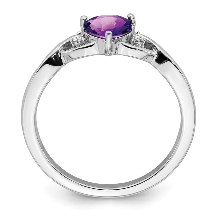 Rings Goldia Sterling Silver Amethyst and Diamond Ring
