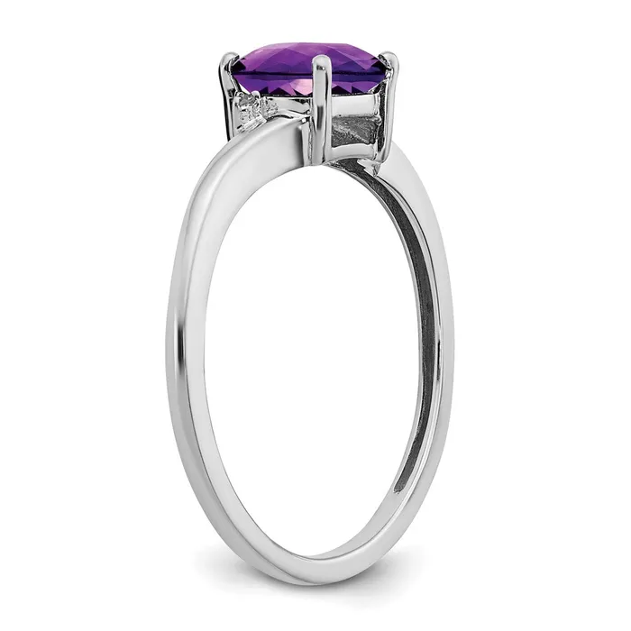 Rings Goldia Sterling Silver Amethyst and Diamond Ring