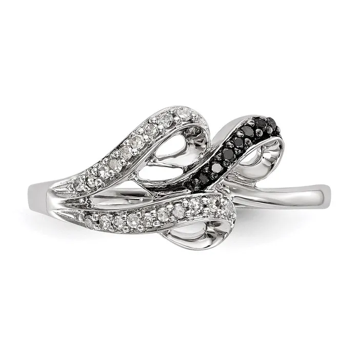 Rings Goldia Sterling Silver Black and White Diamond Ring