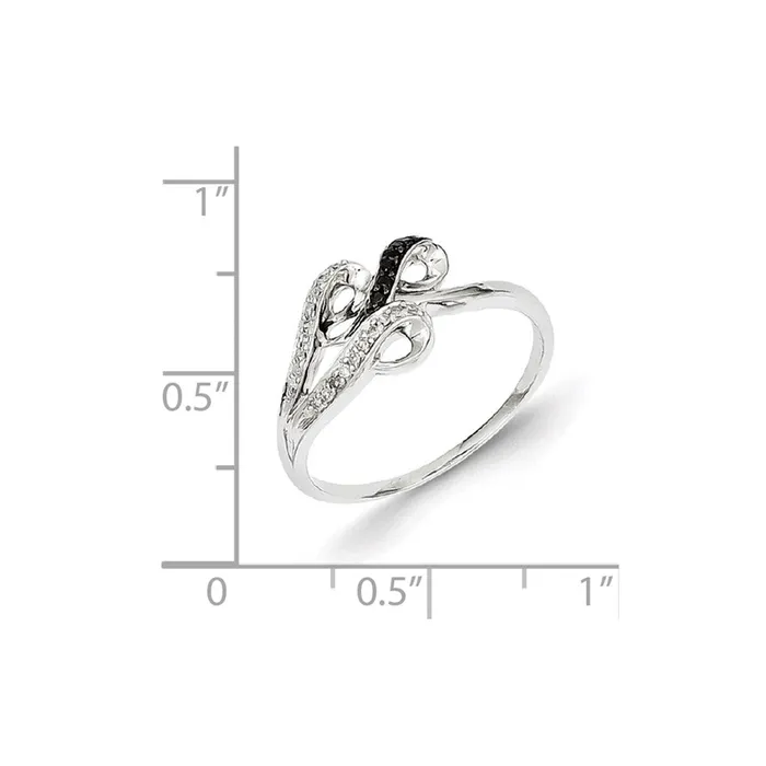 Rings Goldia Sterling Silver Black and White Diamond Ring