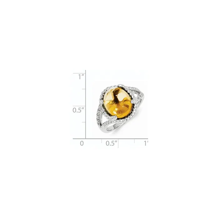 Rings Goldia Sterling Silver Citrine and Diamond Ring