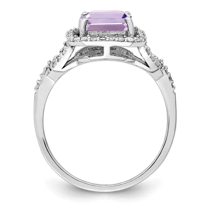 Rings Goldia Sterling Silver Rhodium Diamond u0026 Pink Quartz Ring