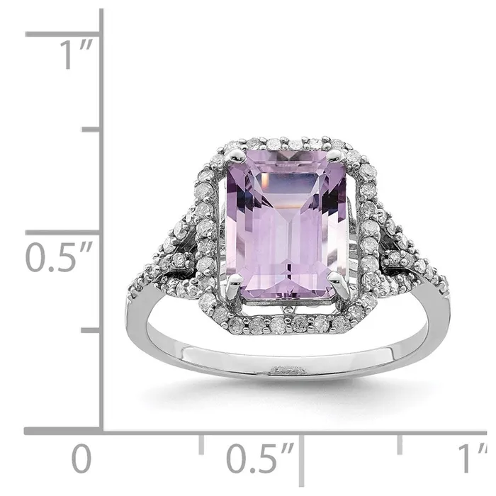 Rings Goldia Sterling Silver Rhodium Diamond u0026 Pink Quartz Ring