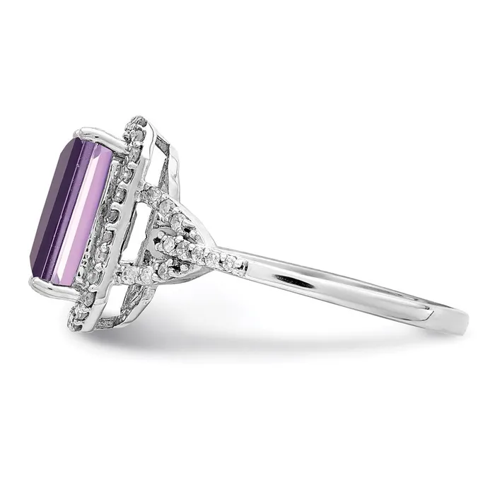 Rings Goldia Sterling Silver Rhodium Diamond u0026 Pink Quartz Ring