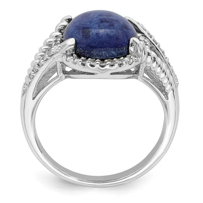 Rings Goldia Sterling Silver Rhodiumplated Lapis and Diamond Ring