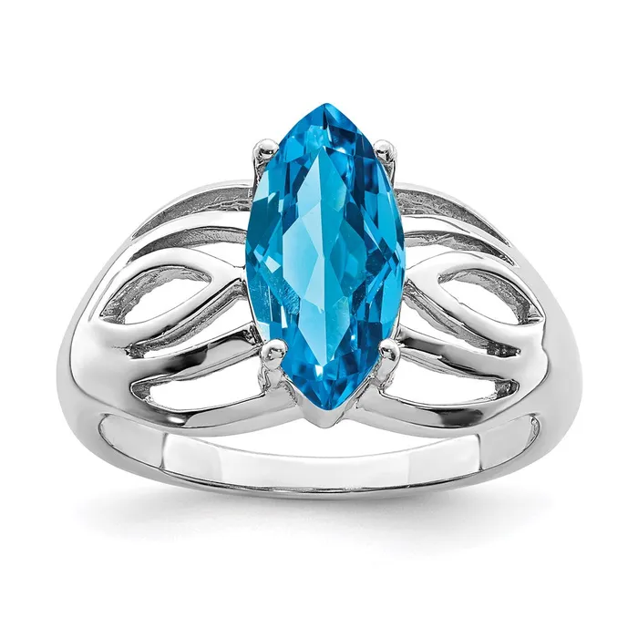 Rings Goldia Sterling Silver Rhodiumplated Swiss Blue Topaz Ring