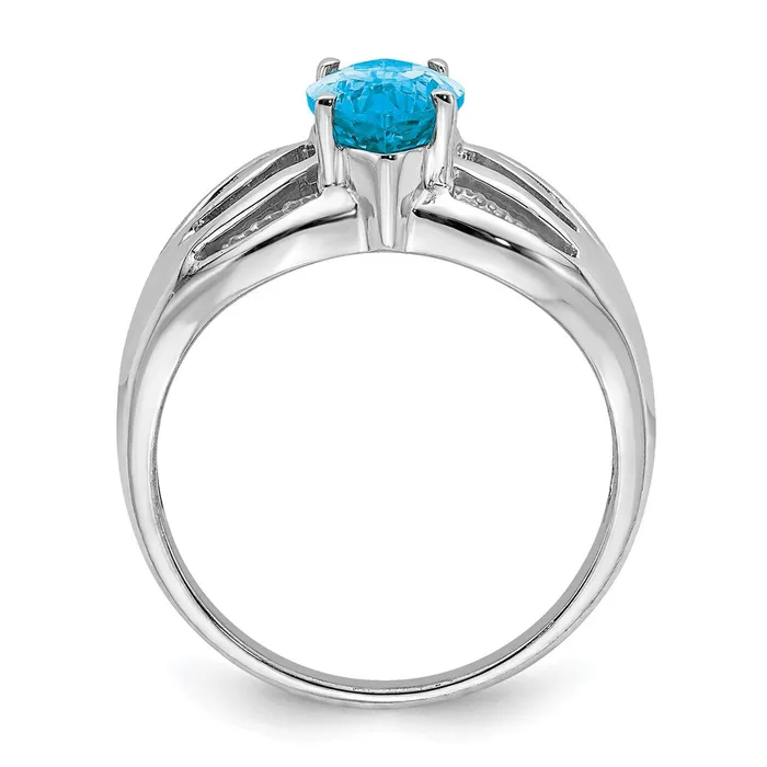 Rings Goldia Sterling Silver Rhodiumplated Swiss Blue Topaz Ring