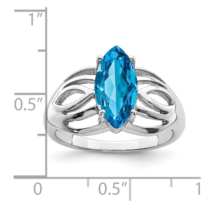 Rings Goldia Sterling Silver Rhodiumplated Swiss Blue Topaz Ring