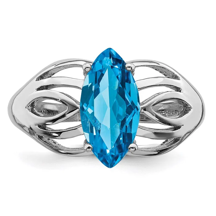 Rings Goldia Sterling Silver Rhodiumplated Swiss Blue Topaz Ring