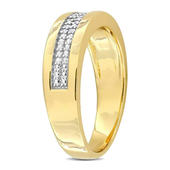 Rings JMS always Original Amour 110ct TDW Diamond Mens Double Row Anniversary Band in Yellow Plated Sterling Silver Rings JMS always Original Amour 110ct TDW Diamond Mens Double Row Anniversary Band in Yellow Plated Sterling Silver