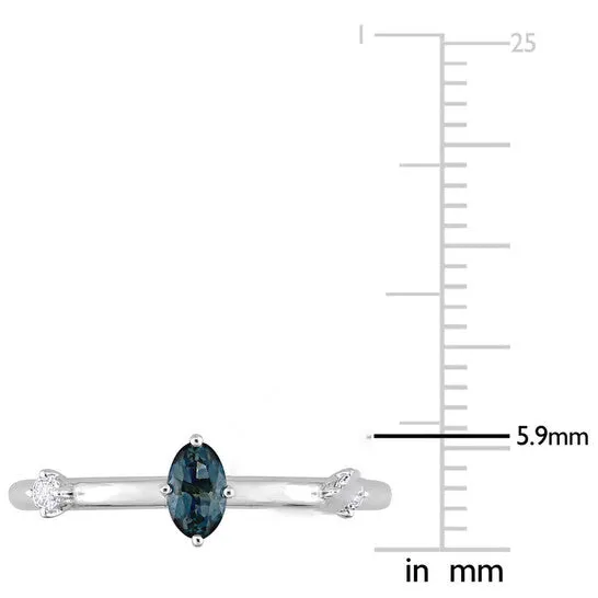 Rings JMS always Original Amour 10k White Gold 13 CT TGW Oval London Blue Topaz and White Topaz Stackable Ring Rings JMS always Original Amour 10k White Gold 13 CT TGW Oval London Blue Topaz and White Topaz Stackable Ring