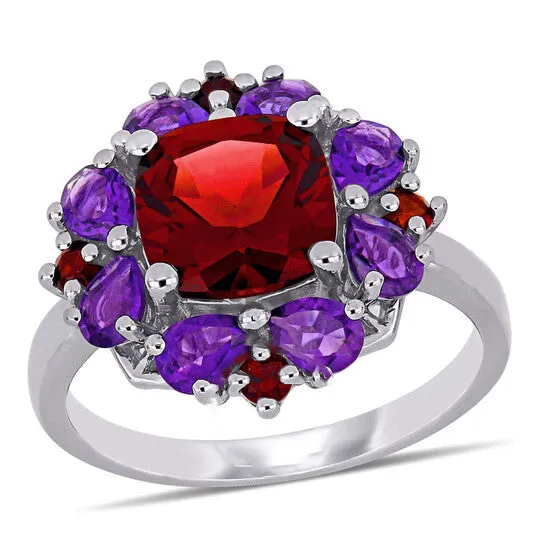 Rings JMS always Original Amour 4 25 CT TGW Garnet and AmethystAfrica Cocktail Ring in Sterling Silver Rings JMS always Original Amour 4 25 CT TGW Garnet and AmethystAfrica Cocktail Ring in Sterling Silver