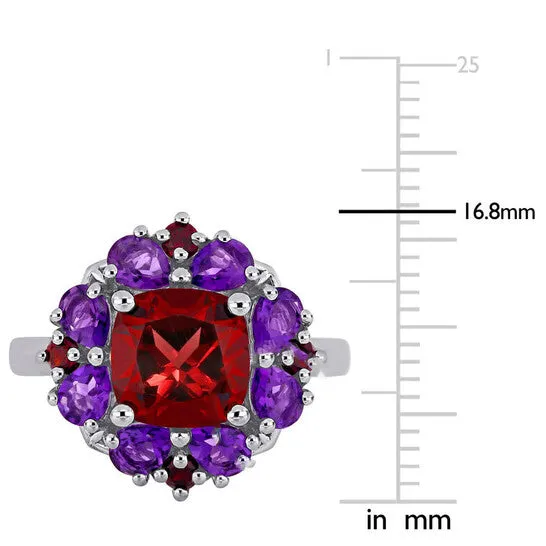 Rings JMS always Original Amour 4 25 CT TGW Garnet and AmethystAfrica Cocktail Ring in Sterling Silver