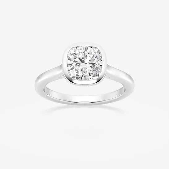 Rings JMS always Original Brilliant Diamond 2 cttw CushionCut Lab Grown Diamond Bezel Set Solitaire Engagement Ring in Platinum FGVSSI Rings JMS always Original Brilliant Diamond 2 cttw CushionCut Lab Grown Diamond Bezel Set Solitaire Engagement Ring in Platinum FGVSSI
