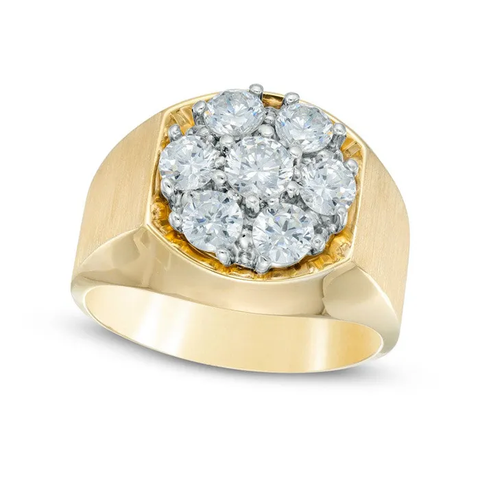 Rings Mens 15 CT TW Natural Diamond Cluster Comfort Fit Ring in Solid 10K Yellow Gold Goldia Rings Mens 15 CT TW Natural Diamond Cluster Comfort Fit Ring in Solid 10K Yellow Gold Goldia