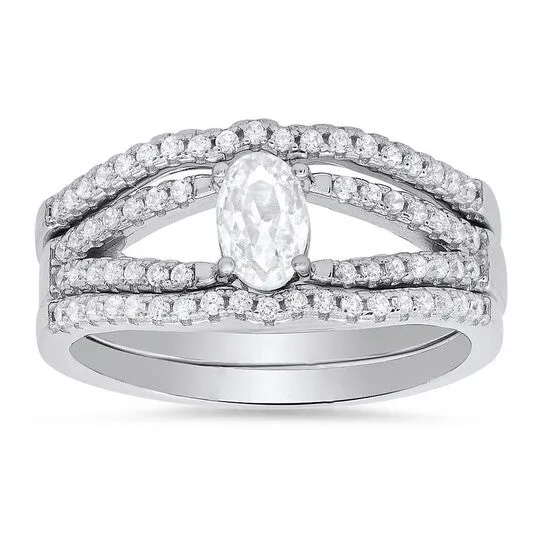 Rings Original Kylie Harper Sterling Silver Oval Cubic Zirconia CZ 3pc Stackable Ring Set JMS always Rings Original Kylie Harper Sterling Silver Oval Cubic Zirconia CZ 3pc Stackable Ring Set JMS always