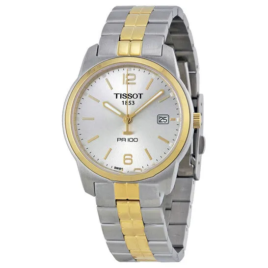 Rings Original Tissot PR100 Silver Dial Twotone Mens Watch T0494102203701 JMS always Rings Original Tissot PR100 Silver Dial Twotone Mens Watch T0494102203701 JMS always