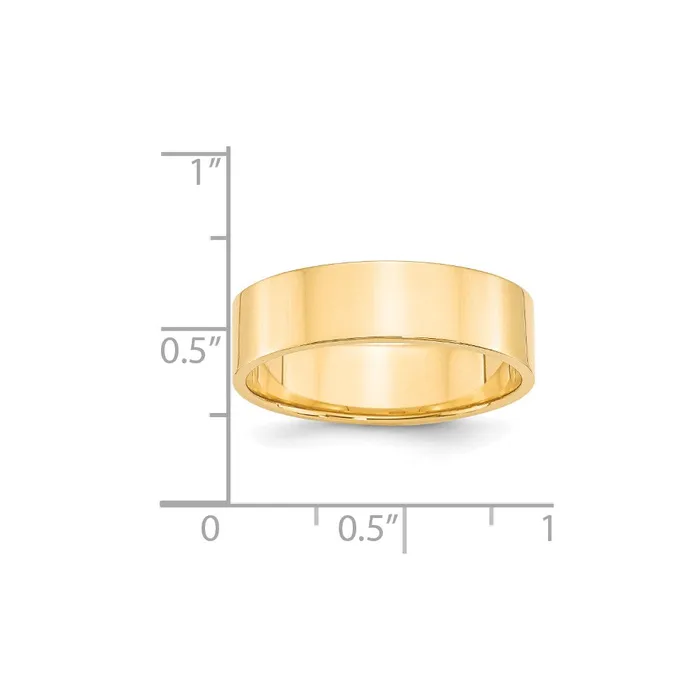 Rings Solid 14K Yellow Gold 6mm Light Weight Flat MensWomens Wedding Band Ring Size 4 Goldia Rings Solid 14K Yellow Gold 6mm Light Weight Flat MensWomens Wedding Band Ring Size 4 Goldia