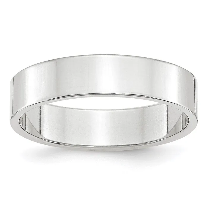 Rings Solid 18K White Gold 5mm Light Weight Flat MensWomens Wedding Band Ring Size 4 Goldia Rings Solid 18K White Gold 5mm Light Weight Flat MensWomens Wedding Band Ring Size 4 Goldia
