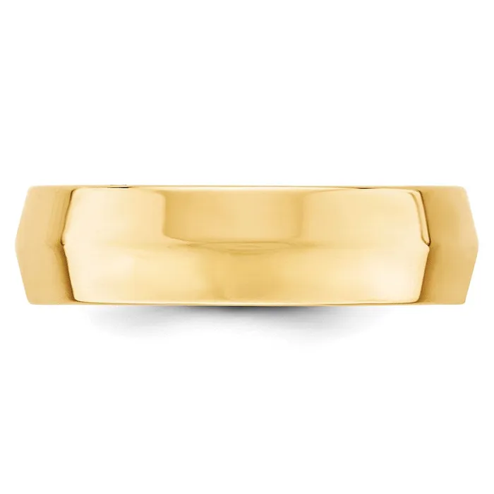 Rings Solid 18K Yellow Gold 6mm Knife Edge Comfort Fit MensWomens Wedding Band Ring Size 105 Goldia