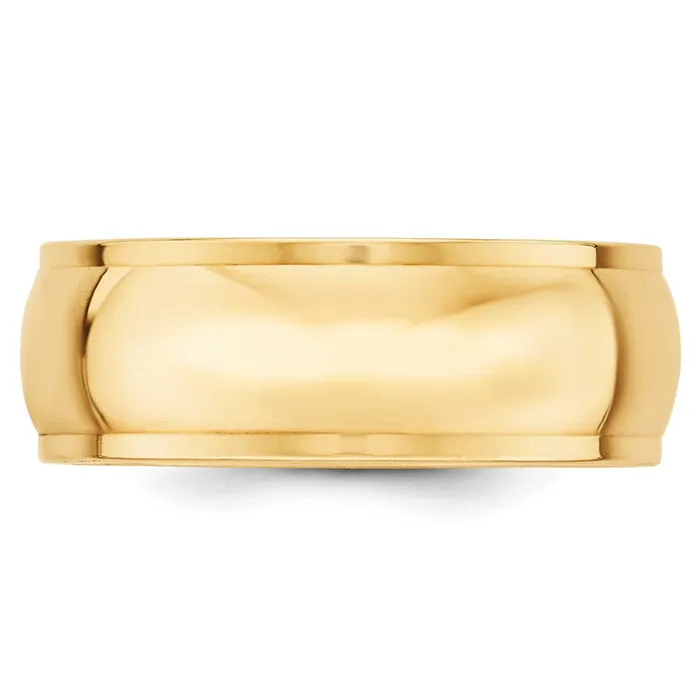 Rings Solid 18K Yellow Gold 8mm Half Round with Edge MensWomens Wedding Band Ring Size 9 Goldia Rings Solid 18K Yellow Gold 8mm Half Round with Edge MensWomens Wedding Band Ring Size 9 Goldia