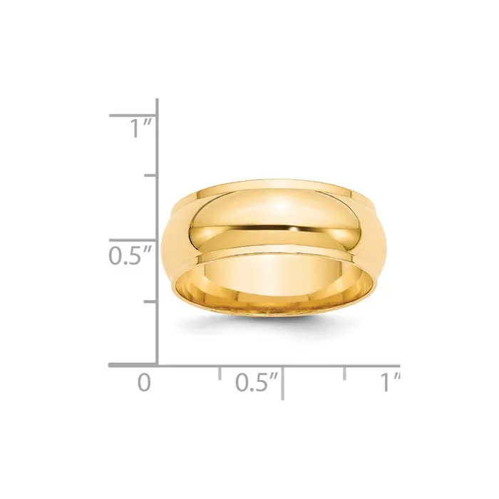 Rings Solid 18K Yellow Gold 8mm Half Round with Edge MensWomens Wedding Band Ring Size 9 Goldia Rings Solid 18K Yellow Gold 8mm Half Round with Edge MensWomens Wedding Band Ring Size 9 Goldia