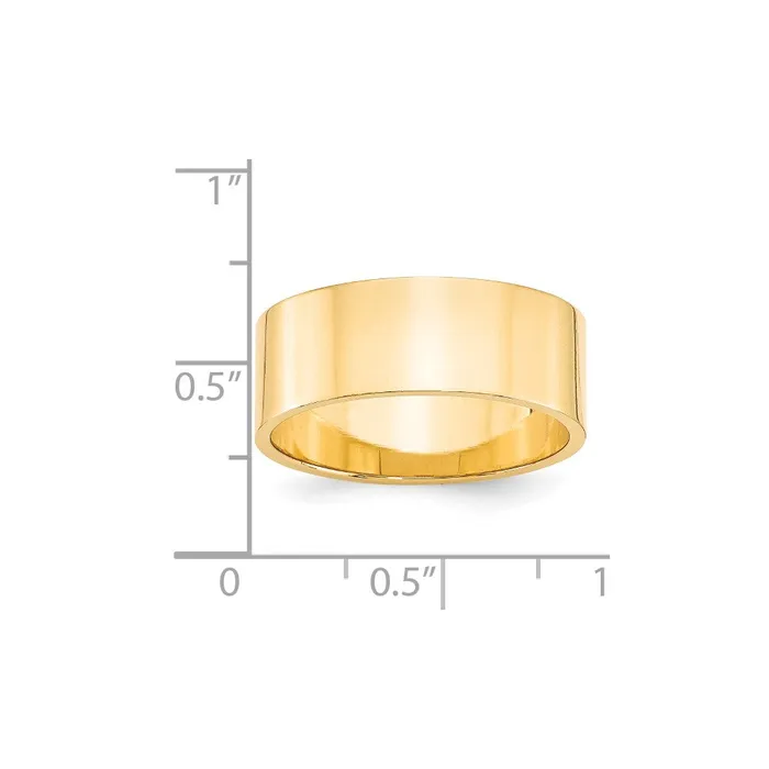 Rings Solid 18K Yellow Gold 8mm Light Weight Flat MensWomens Wedding Band Ring Size 95 Goldia Rings Solid 18K Yellow Gold 8mm Light Weight Flat MensWomens Wedding Band Ring Size 95 Goldia