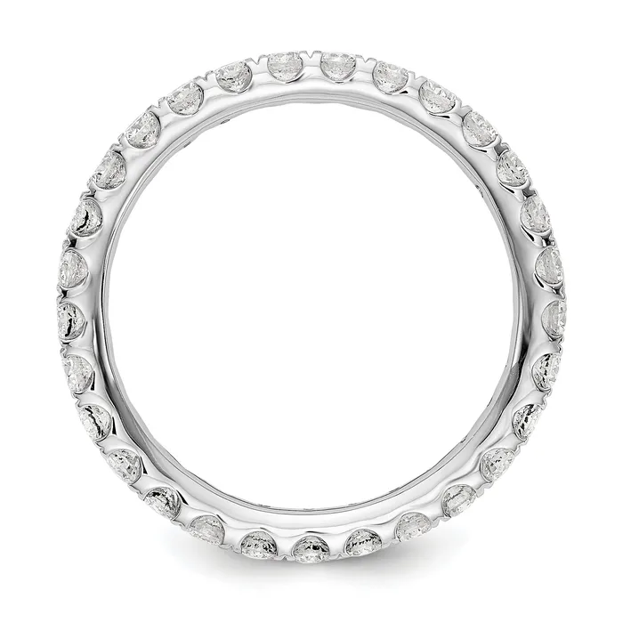 Rings Solid Real 14k White Gold Polished U Shared Prong 1ct CZ Eternity Wedding Band Ring Goldia